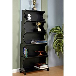 Five-tier Antique Black Bookshelf/ Display Cabinet