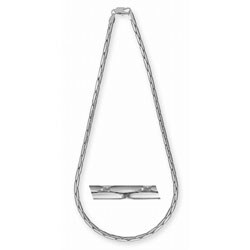 14k White Gold Overlay 24-inch Cobra Necklace