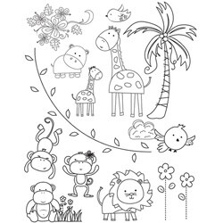 Autumn Leaves Mindy's Zoo Clear Stamps