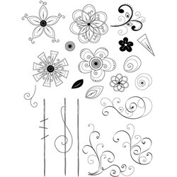 Autumn Leaves 'Mindy's Flowers' Clear Stamps