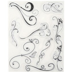 Autumn Leaves 'Flourishes' Clear Stamps