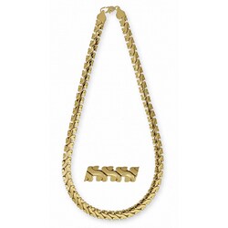 14k Yellow Gold Overlay 20-inch Fancy S-link Chain