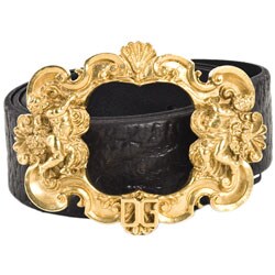 Dolce & Gabbana Women's Leather Ornate Buckle Belt