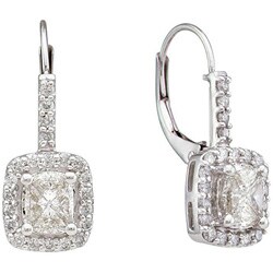 14k White Gold 1ct TDW Diamond Dangle Earrings (H-I, SI2-I1)