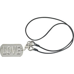 Dolce & Gabbana Silver 'Love' Dogtag Necklace