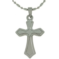 Stainless Steel Laser Etched Cross Necklace