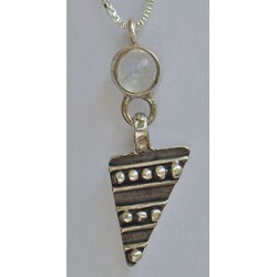 Rainbow Moonstone with Triangle Necklace (Israel)