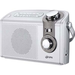 GPX Portable 3-band Radio with AM/ FM/ TV Audio