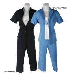AKC Women's 3-piece Crop Pants Set