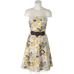 Wishes Women's Bright Yellow Strapless Dress