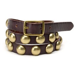 Linea Pelle Women's Skinny Domed Waist Belt