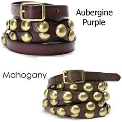 Linea Pelle Women's Double-wrap Dome Belt