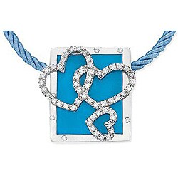 Sterling Silver and CZ Triple Heart Pendant