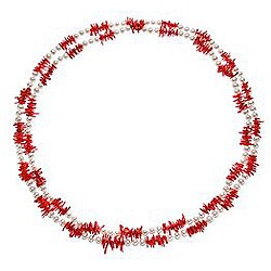 Freshwater Pearl and Red Coral Chip Necklace (7-7.5 mm)