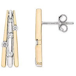 14k Two-tone Gold 1/3ct TDW Diamond Earrings (H-I-J, I2-I2)