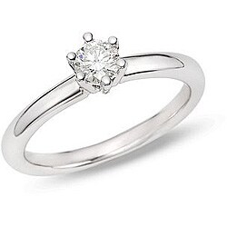 Platinum 1/2ct TDW Diamond Solitaire Engagement Ring (H-I, I1-I2)
