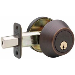 Single Cylinder Deadbolt Lock with Bronze Finish