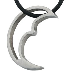 Stainless Steel Moon Crescent Pendant Necklace