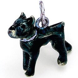 Sterling Silver Enamel Pit Bull Charm