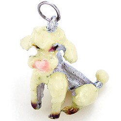 Sterling Silver Enamel Large Poodle Charm
