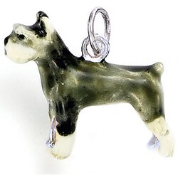 Sterling Silver Enamel Schnauzer Charm