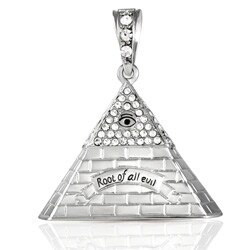 Silverplated Rhinestone 'Root of all Evil' Necklace