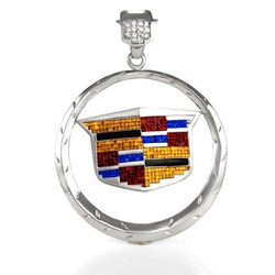 Goldplated Cadillac Multicolored CZ Pendant