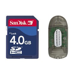 Sandisk 4G SD Card with SDHC USB Card Reader