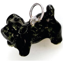 Sterling Silver Enamel Large Scottish Terrier Charm