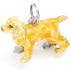 Sterling Silver Enamel Cocker Spaniel Charm