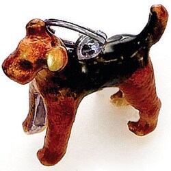 Sterling Silver Enamel Airedale/ Welsh Terrier Charm