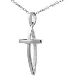 Sterling Silver 3D Cross Necklace