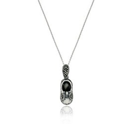 Sterling Silver Marcasite Shoe Necklace