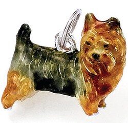 Sterling Silver Enamel Yorkshire Terrier Charm