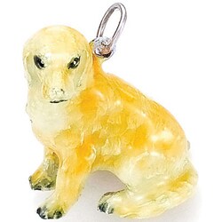 Sterling Silver Enamel Golden Retriever Charm