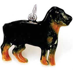 Sterling Silver Enamel Rottweiler Charm