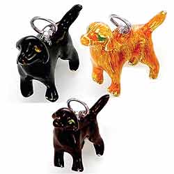 Sterling Silver Enamel Labrador Retriever Dog Charm