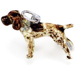 Sterling Silver Enamel German Short Tail Charm