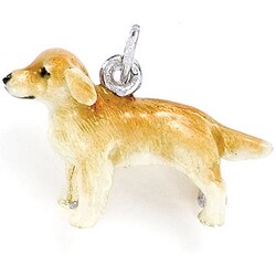 Best in Show Sterling Silver Enamel Golden Retriever Dog Charm