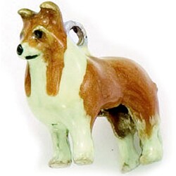 Best in Show Sterling Silver Enamel Shetland Sheepdog Charm