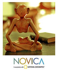 'Man Levitates' Wood Statuette (Indonesia)