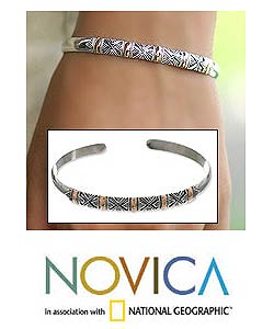 'Hyacinth' Silver and 18k Gold Bracelet (Indonesia)