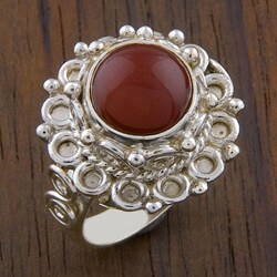 Sterling Silver Carnelian Agate Ring (India)