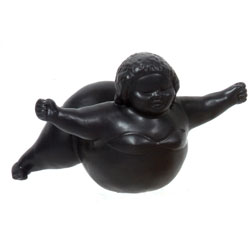 Black Ceramic Maiden Figurine (Colombia)