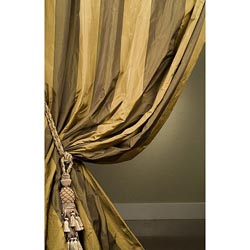 Signature Stripe Faux Silk Taffeta Curtain Panel (50 in. x 120 in.)