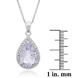 Rose De France/ Cubic Zirconia Teardrop Necklace