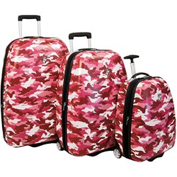 Heys Hardside 3-piece Pink Camouflage Luggage Set