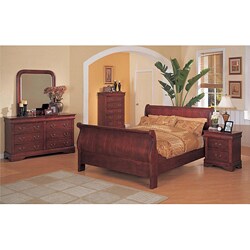 Louis Philippe 4-piece Cherry Bedroom Set