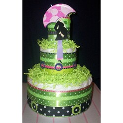 Green Mod Mom Diaper Cake