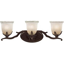 Old Bronze 3-light Leaves Bath Bar Light